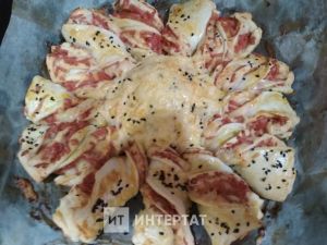 Катлы камырдан ромашка-пицца рецепты