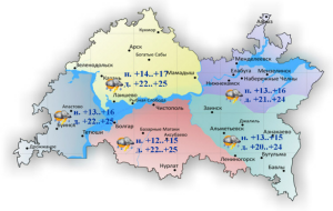 22 июльгә һава торышы һәм ай календаре