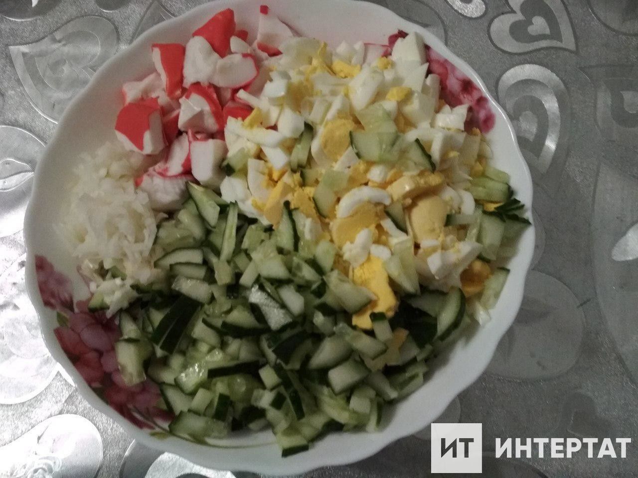 Краб итеннән салат(рецепт)