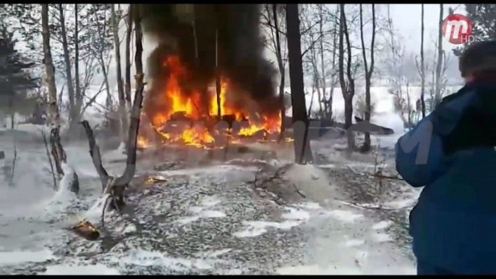 Бурятиядә вертолет егылып төшкән - видео