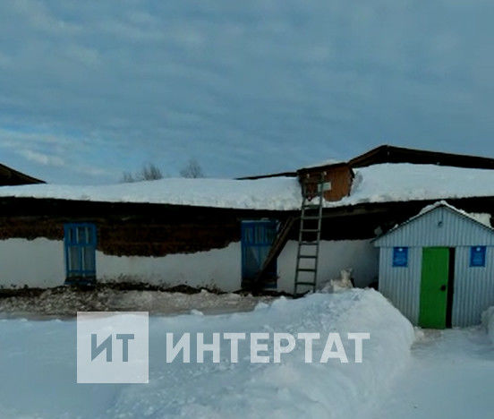 Арча районы Сөрде авылы мәктәбенең түбәсе ишелгән - видео