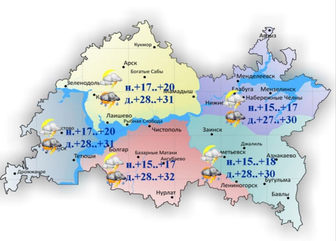 18-19 июльгә һава торышы һәм ай календаре