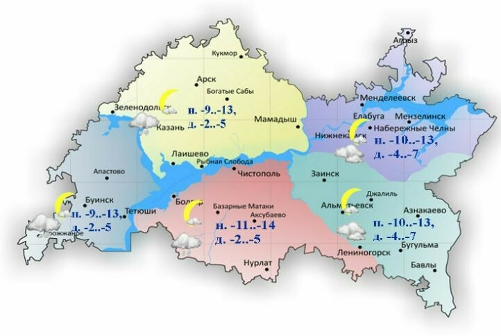 30 ноябрьгә һава торышы