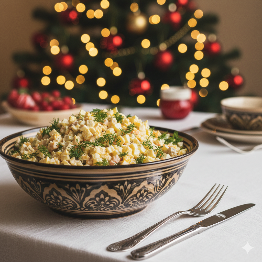 Яңа ел табынына оливье салаты ясау гадәте каян килеп чыккан?