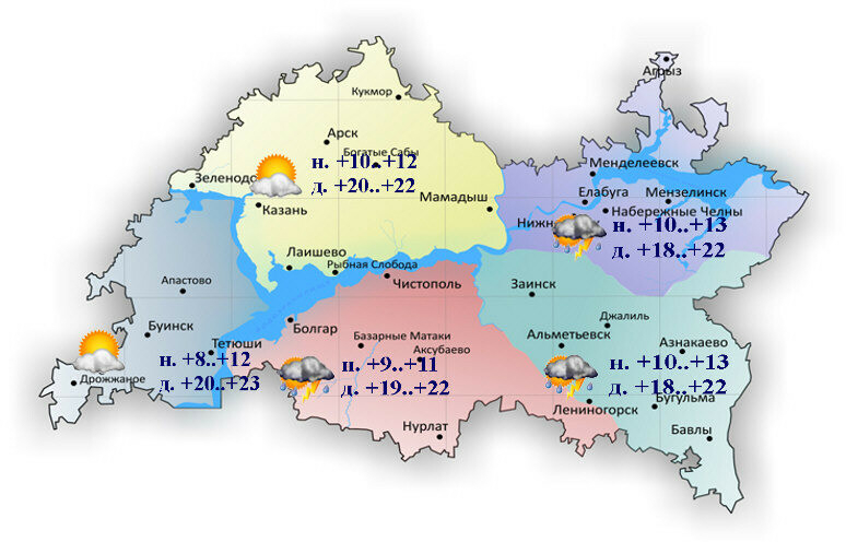 19 июньгә һава торышы һәм ай календаре
