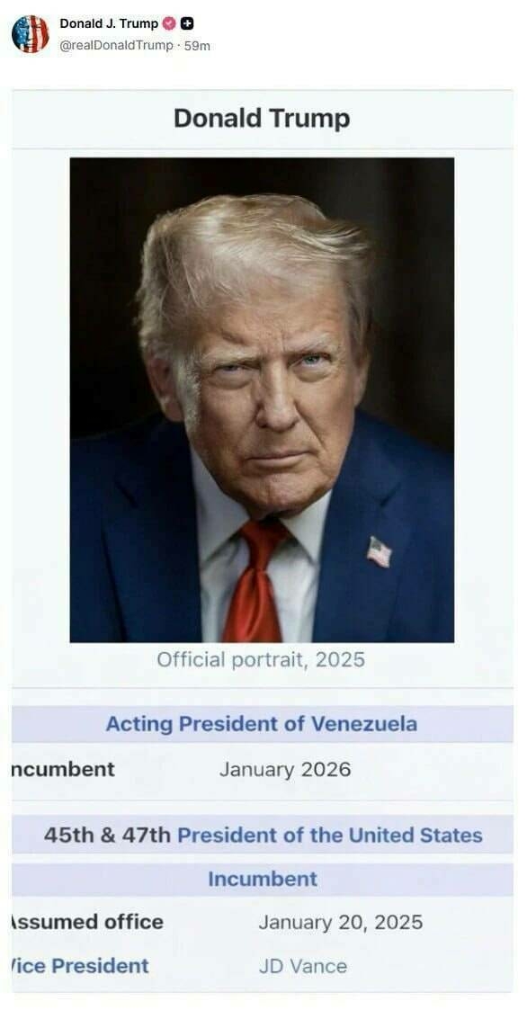 Дональд Трамп үзен Венесуэла президенты вазифаларын башкаручы дип игълан итте