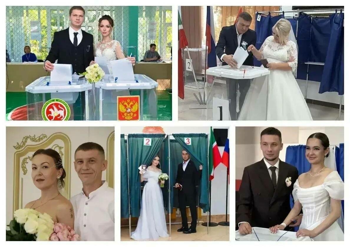 Татарстанда яшь парлар туй көнендә сайлауга килгән